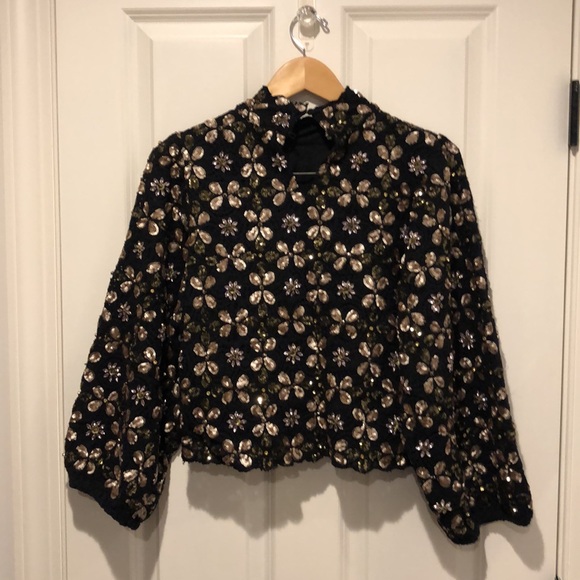 Zara Limited Edition Textured Top with Sequins - Picture 8 of 10